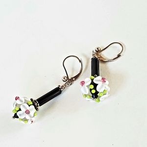 Handmade Glass Lampwork Silver 925 Earrings